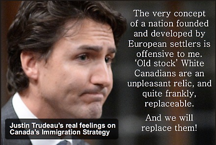 Trudeau thinks old stock White Canadians are an unpleasant relic