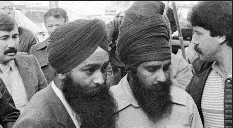 Inderjit Singh (left) and Talwinder Singh Parmar - Two Sikhs involved in the bombing